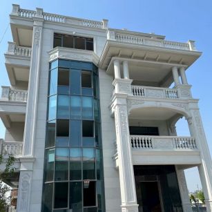 莆田 芝麻白花岗岩别墅外墙干挂效果展示