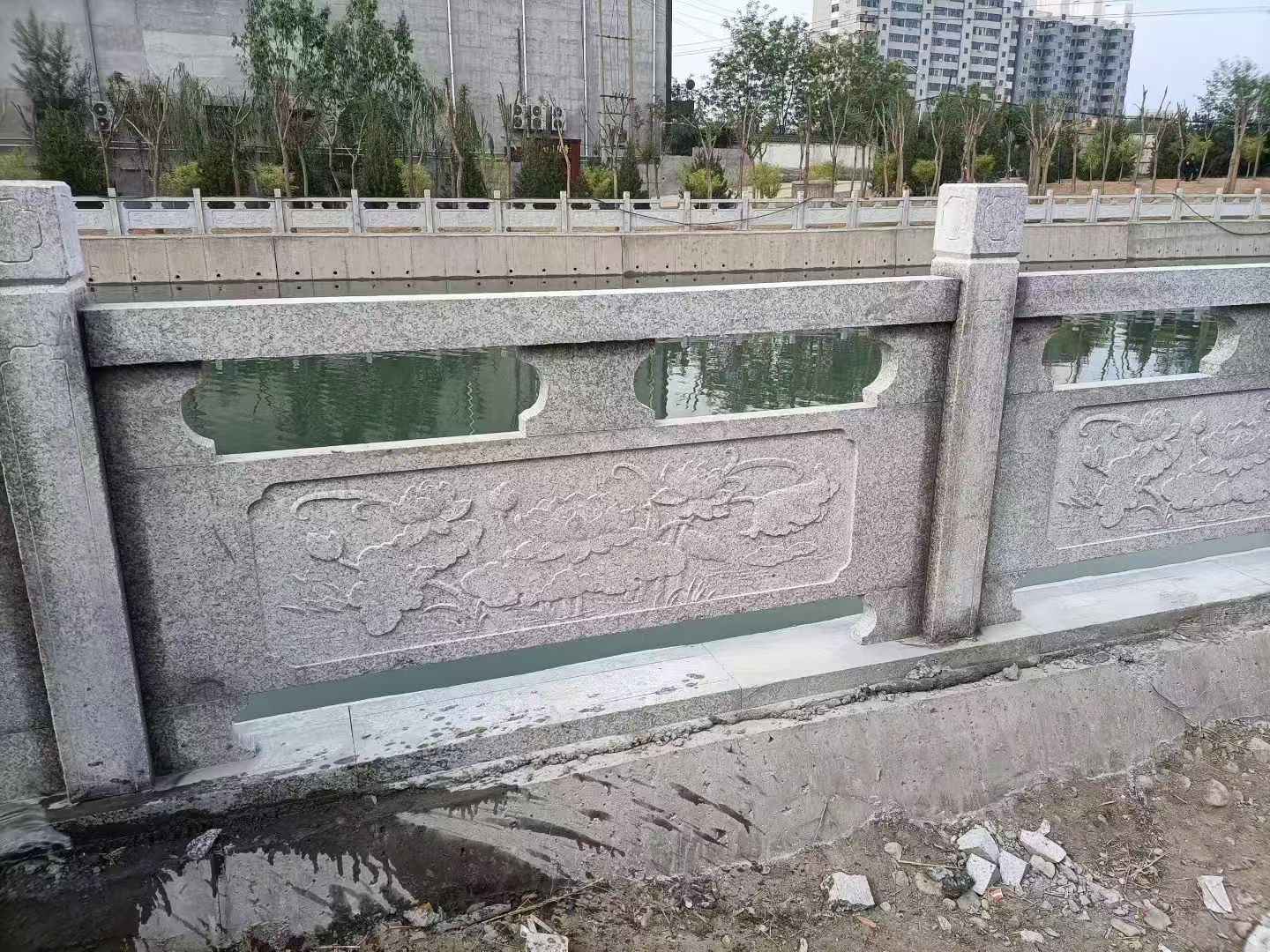 莆田 芙蓉白大花桥梁、河道，石材栏杆、围栏、护栏