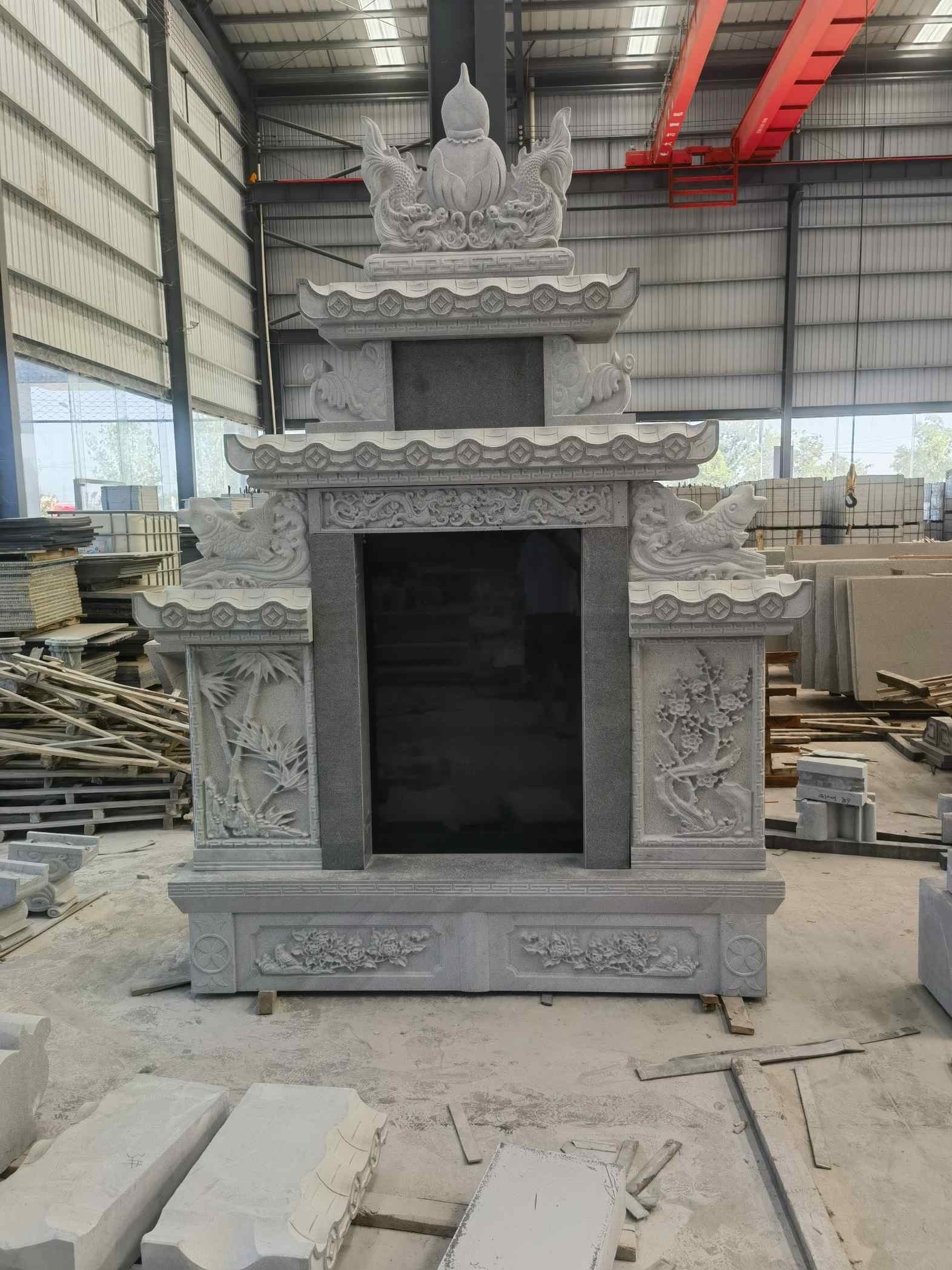 莆田 芝麻灰高档墓碑、土墓，一套也支持定做