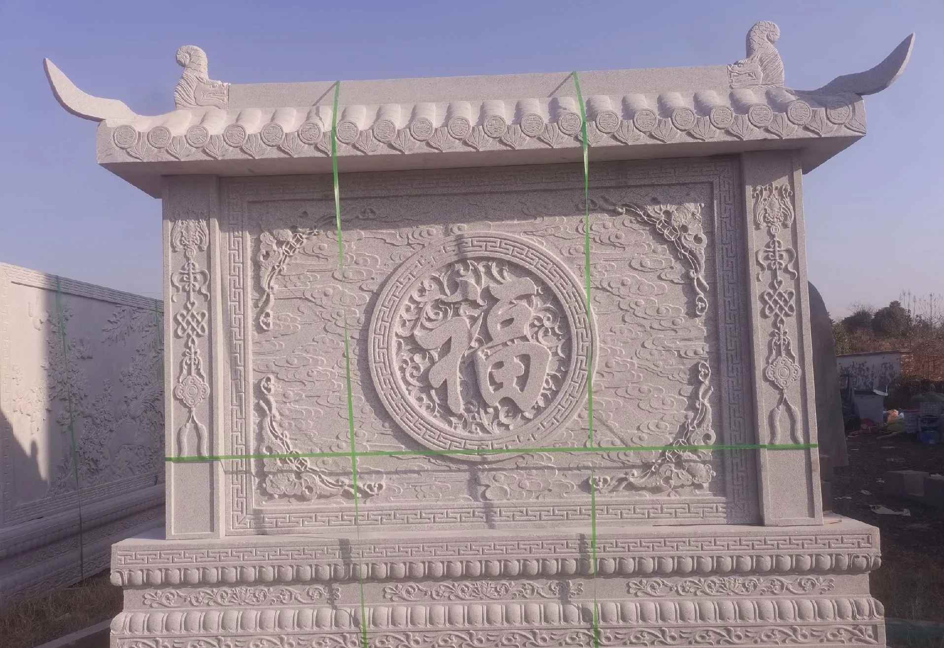 莆田 芝麻白花岗岩屏风，照壁，影壁